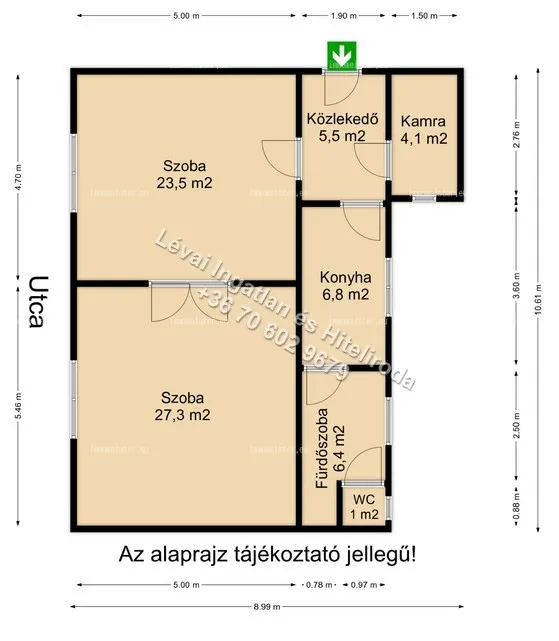Két szobás házrész eladó Békéscsaba Belvárosához közel